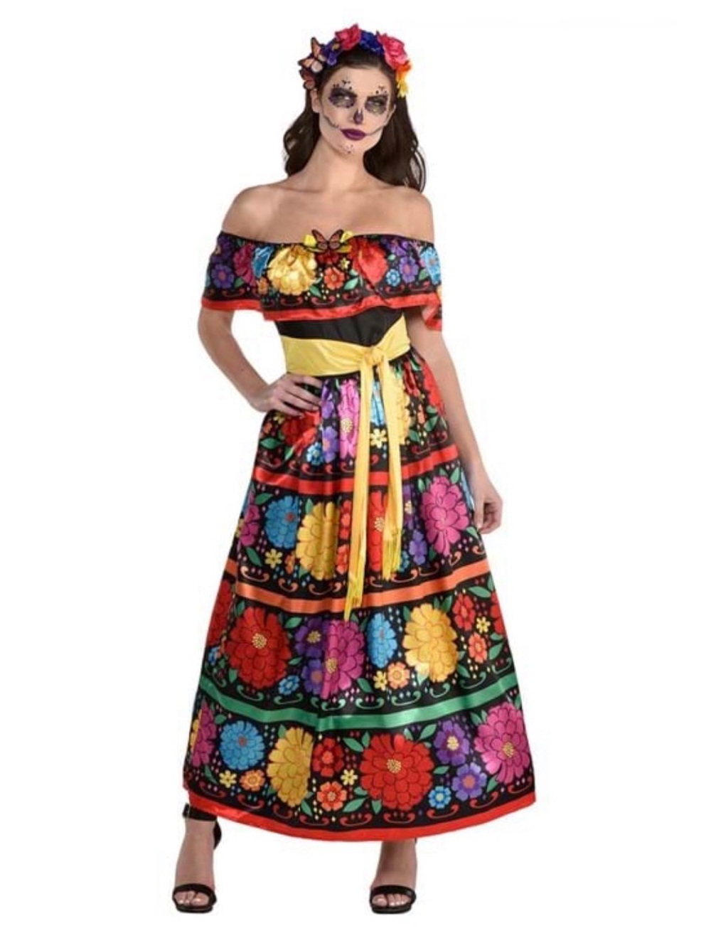 Sugar Skull Beauty Women’s Costume Set; includes dress and headband, size S, NEW